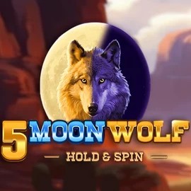 5 Moon Wolf online game logo by Apparat Gaming on spin-lander-casino.com