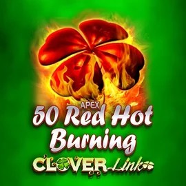 50 Red Hot Burning Clover Links casino game by Novomatic – featured logo at SpinLander Casino