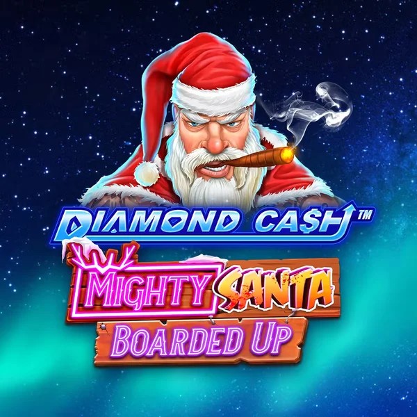 Slots logo of Diamond Cash Mighty Santa Boarded Up from Greentube at SpinLander Casino
